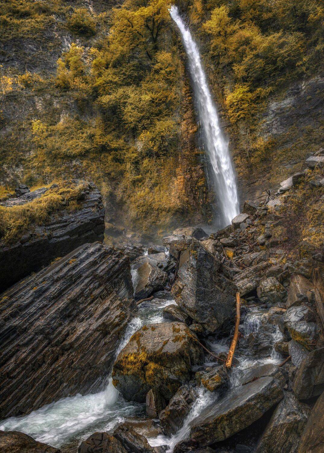 скалы, горы, водопад, Александр Безмолитвенный