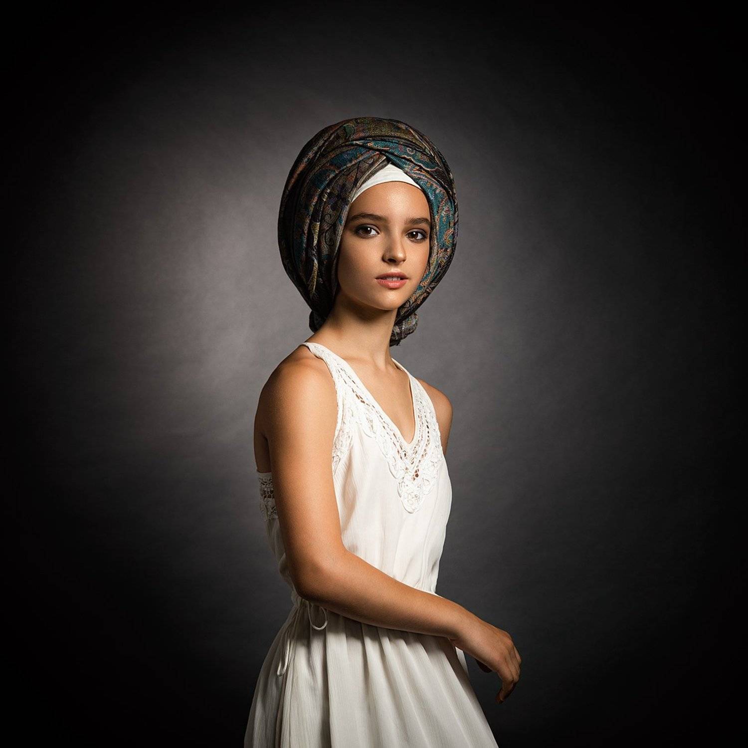 девушка, портрет, милая, cute, girl, portrait, тюрбан, чалма, Тимофей Смирнов