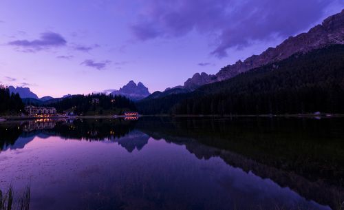 Blue hour at lake of Misurina