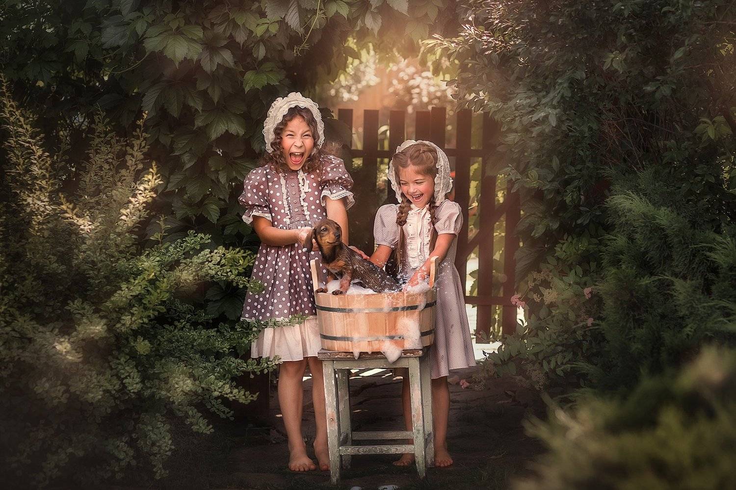 девочка, собака, винтаж, Оксана Пипкина