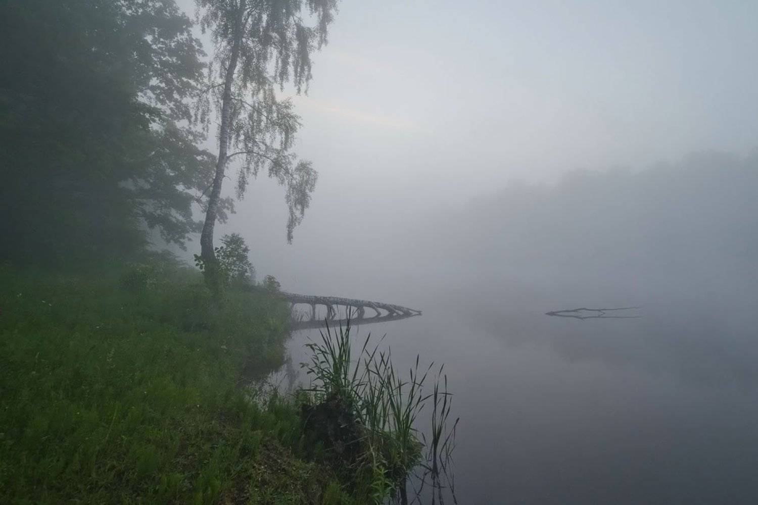 утро, туман, озеро новое, грумант, Михаил Агеев
