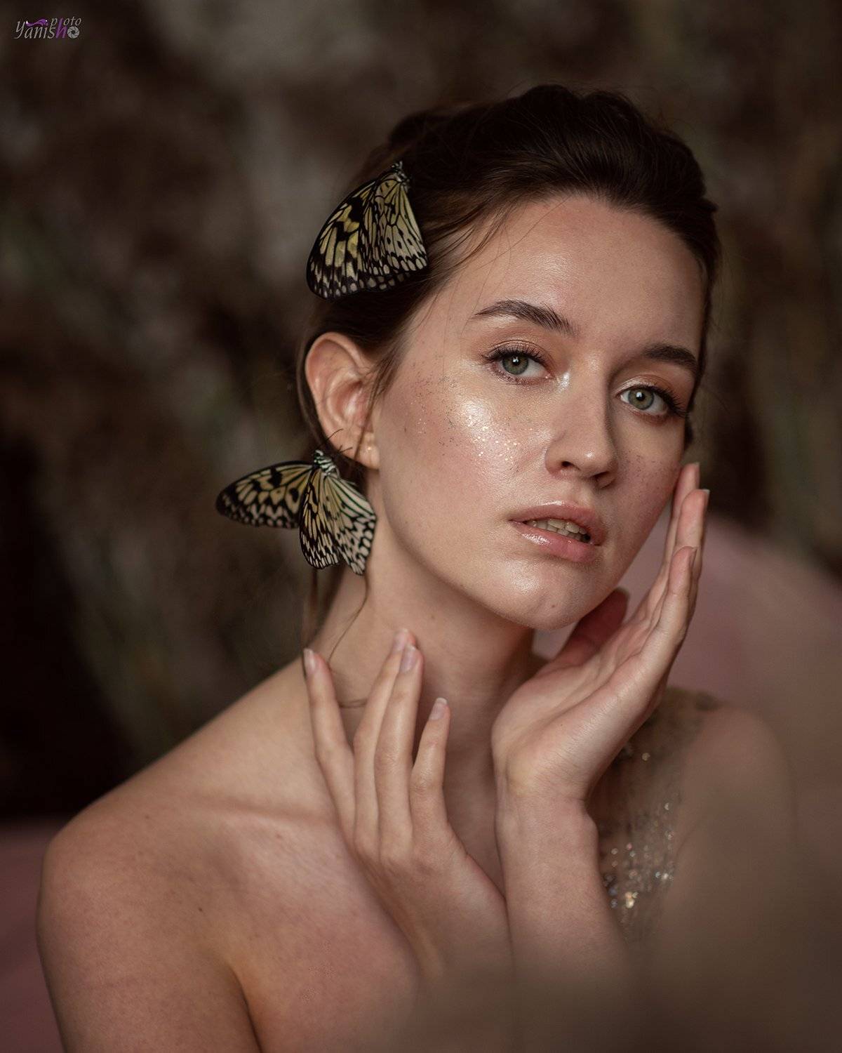 девушка, портрет, белый, студия, платье, красота, Янина Ермакова