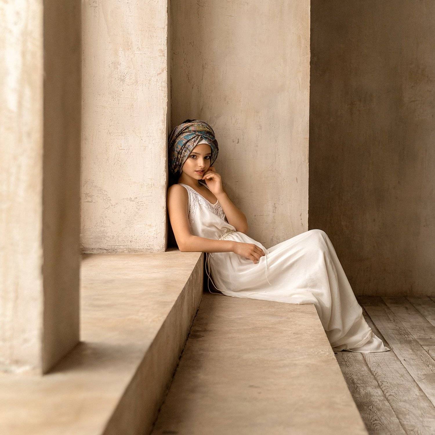 девушка, портрет, милая, cute, girl, portrait, тюрбан, чалма, Тимофей Смирнов