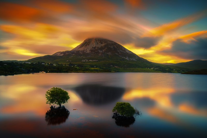 ireland,errigal,sunrise,reflections Errigal reflections фото превью