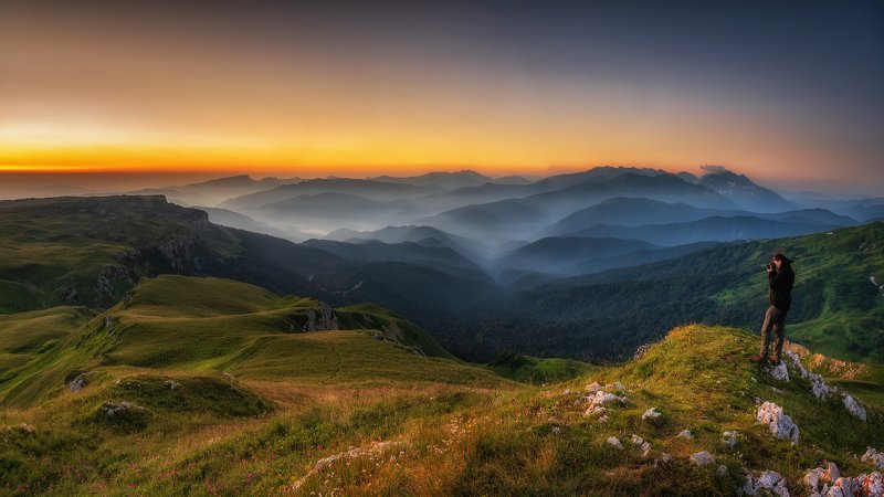 каменное море, рассвет, оштен, Рассвет у горы Оштен фото превью