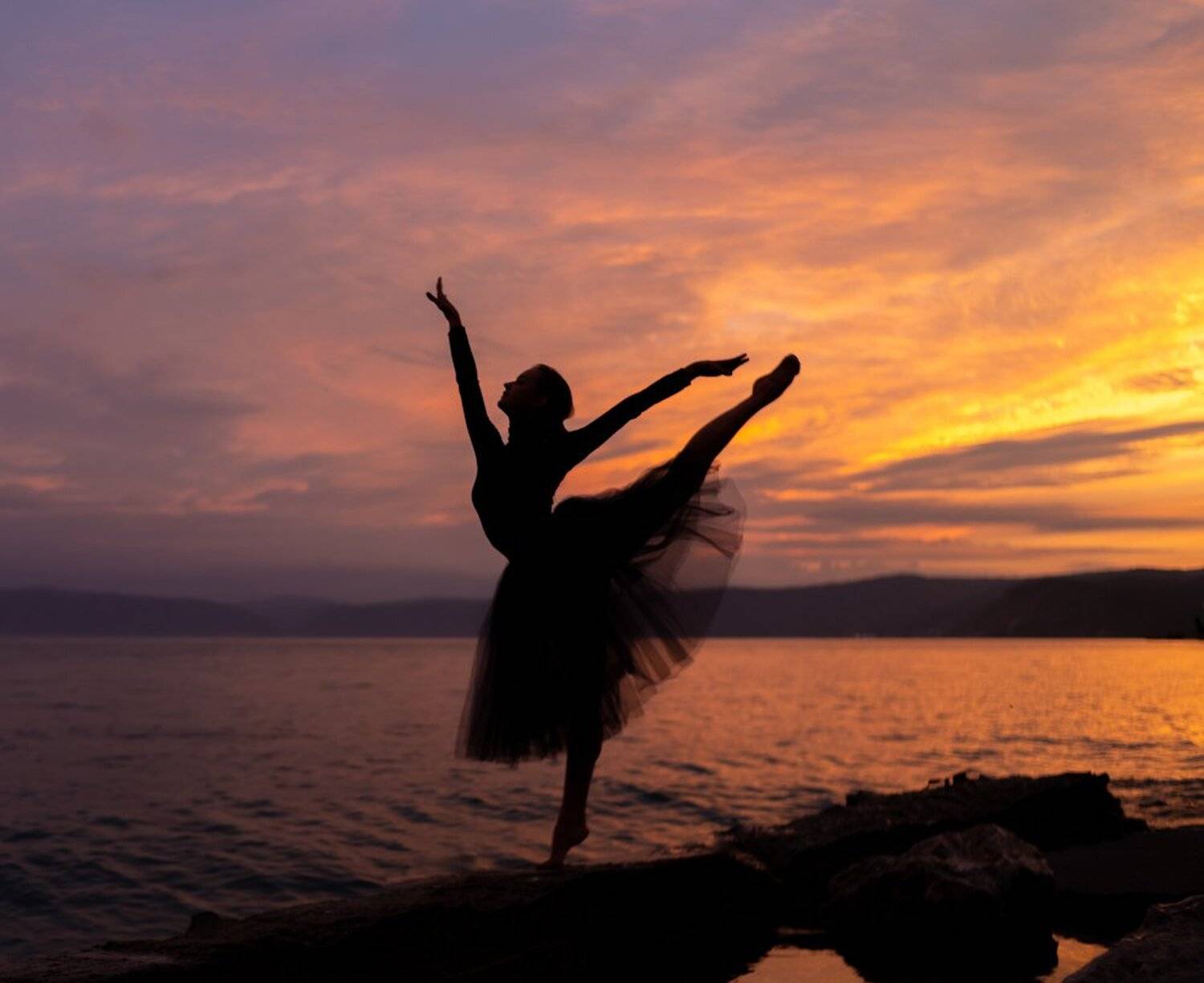 балерина, байкал, закат, Илья Буянов