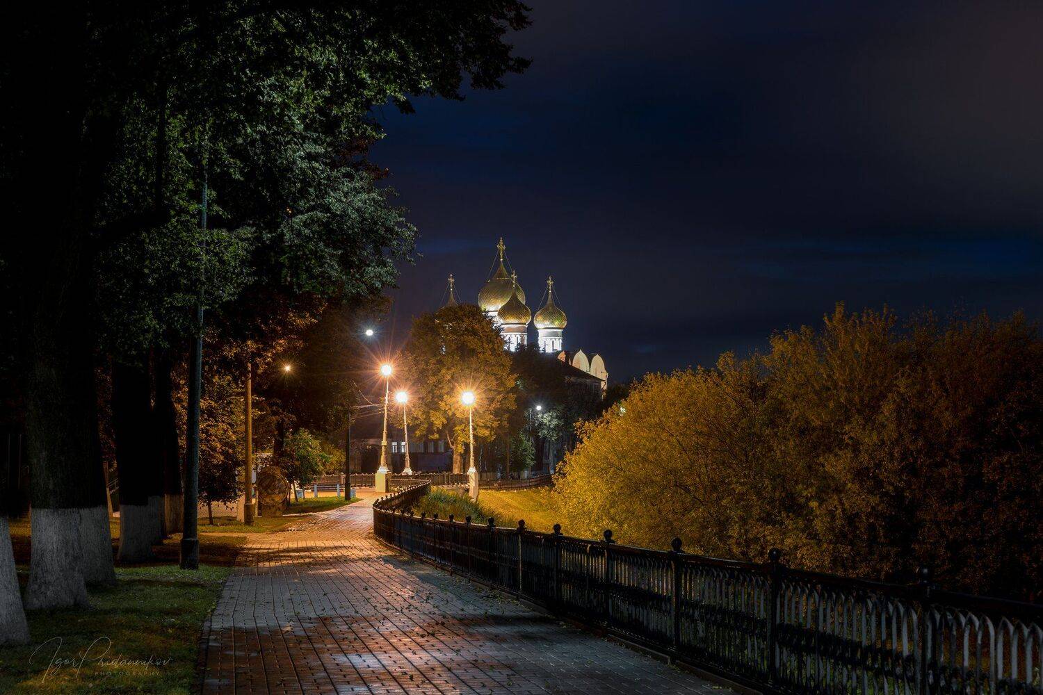 аллеи, набережная, успенский, ночь, фонари, Игорь Приданников
