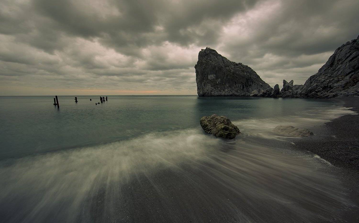 берег, море, вода, камни, мыс, небо, волны, пейзаж, природа,, Сергей Шульга