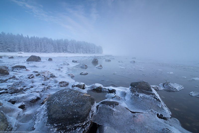 кандалакшский залив, туман, мороз, зима, заполярье, белое море Беломорские туманы фото превью