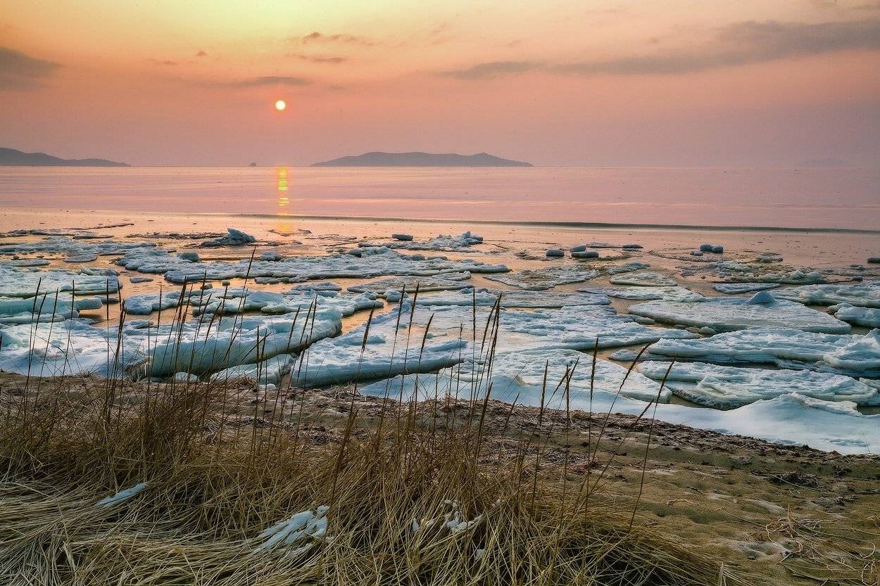 утро, снег, зима, лёд, море, Андрей Кровлин