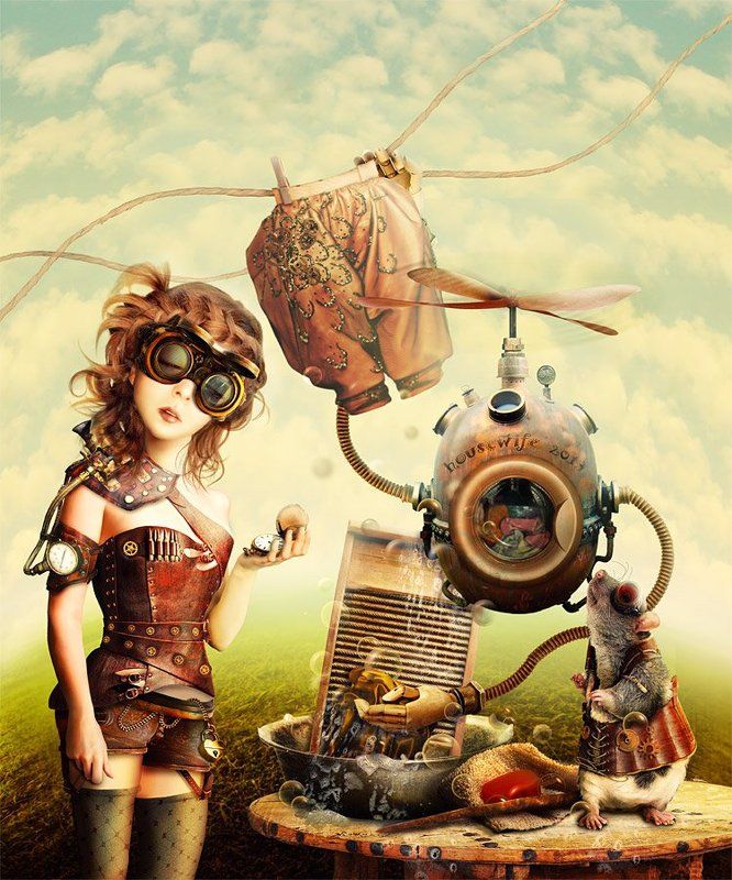 коллаж, фотоарт, фотошоп, золушка, стимпанк Золушка. Сказка-стимпанк3 фото превью