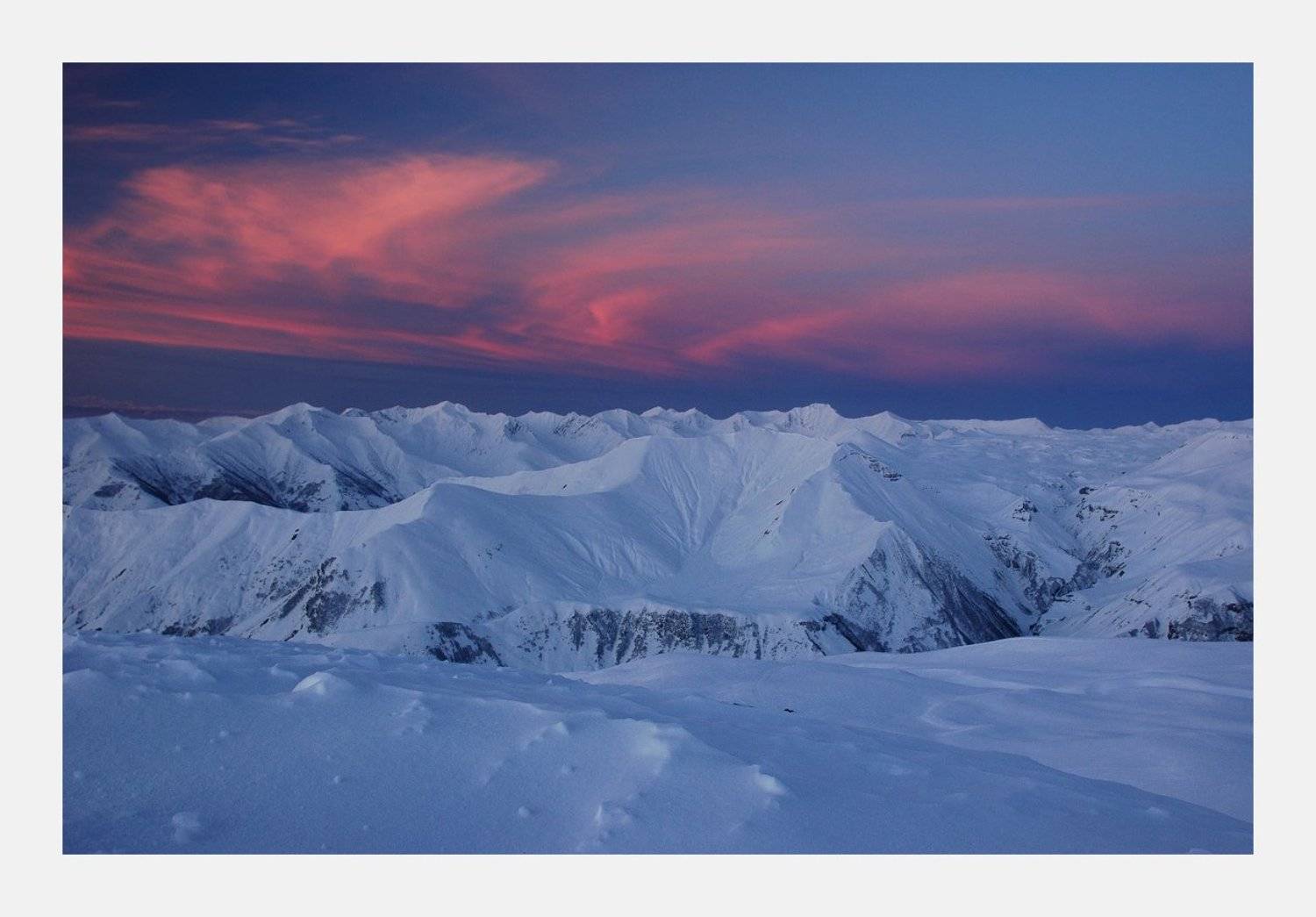 гудаури, грузия, горы, рассвет, sshestov