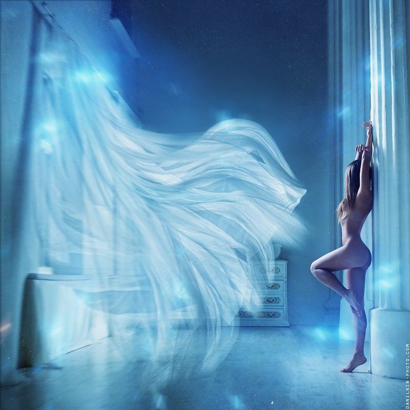 ню, девушка, синий Аня фото превью