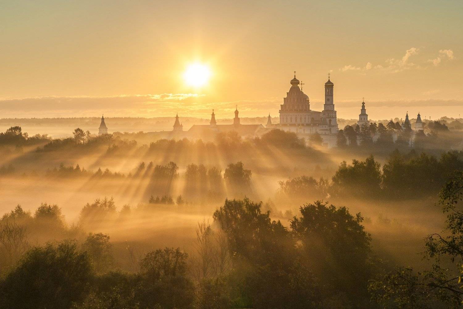 лето, пейзаж, рассвет, природа, утро, туман, Александр Кыров