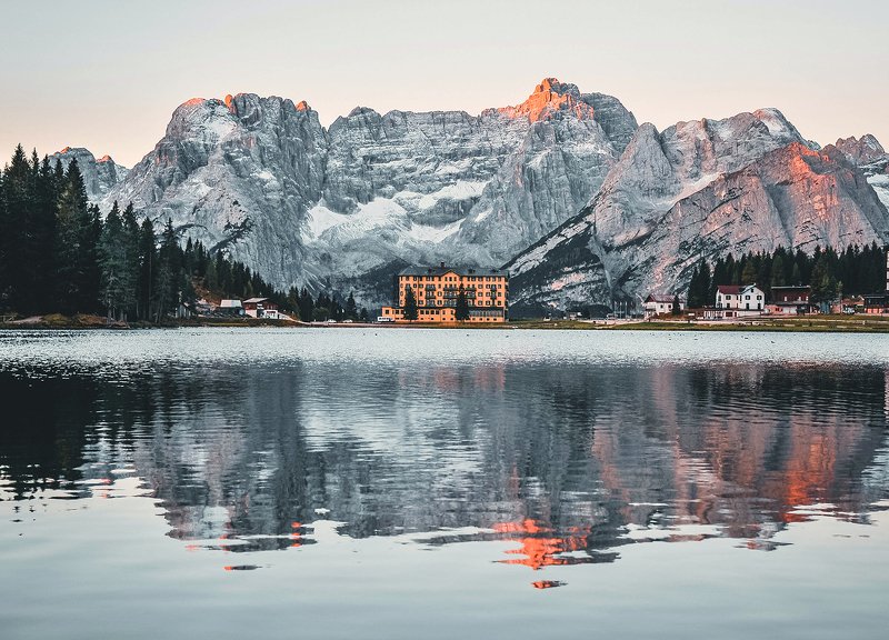 пейзажейзаж италия рассвет доломиты Краски рассвета фото превью
