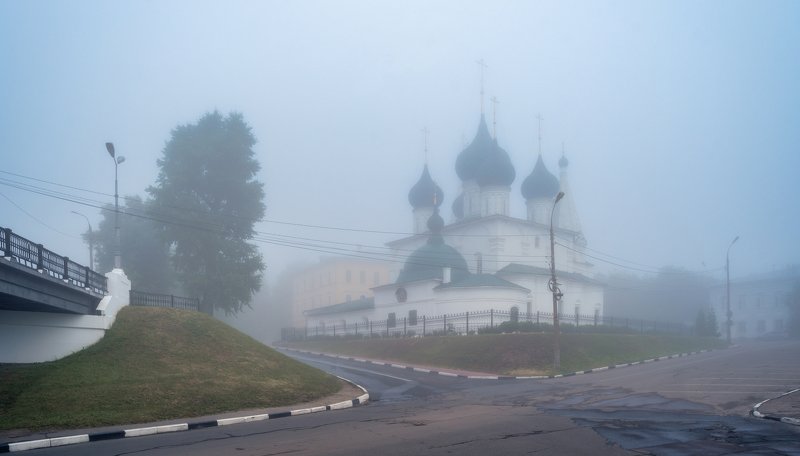 туман, утро, церковь  фото превью