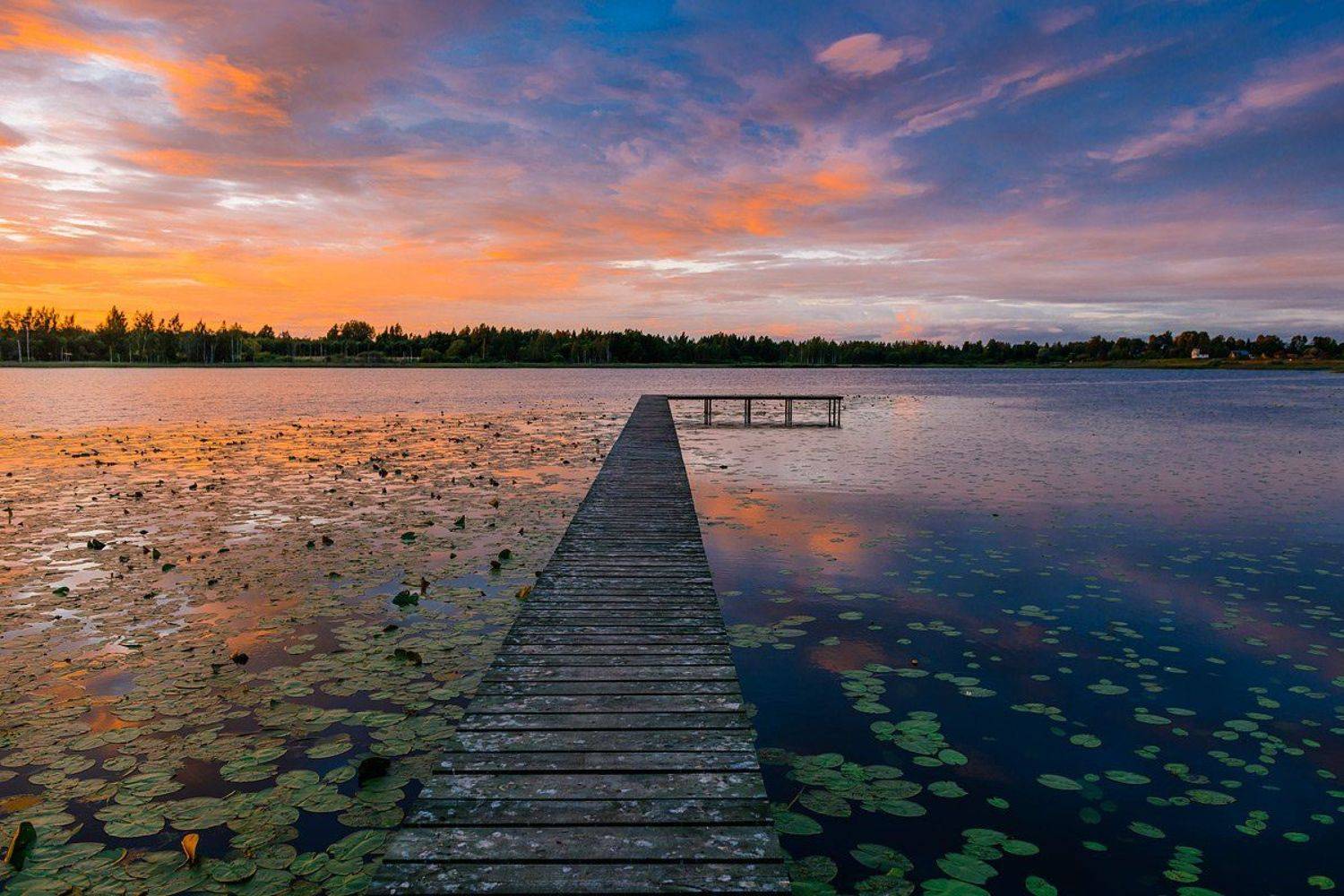закат, озеро, псков, Александр Константинов