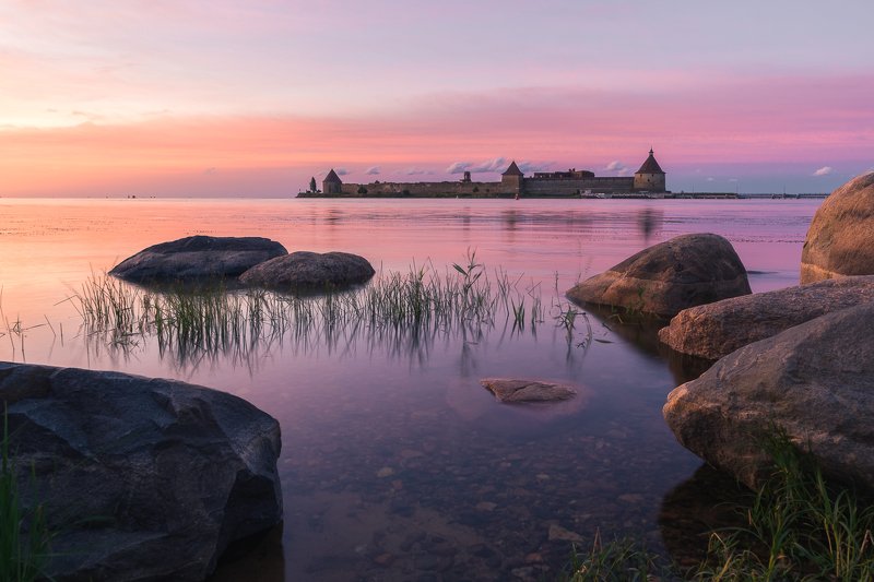 ленинградская область, ленобласть Рассвет у крепости Орешек фото превью
