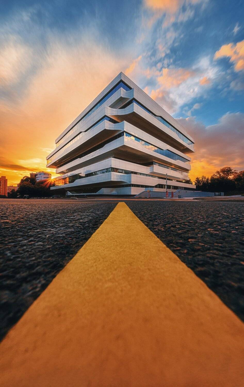 sunset, moscow, city, russia, architecture, перспектива, москва, город, дорога, линии, закат, москва, Анастасия Мазурева