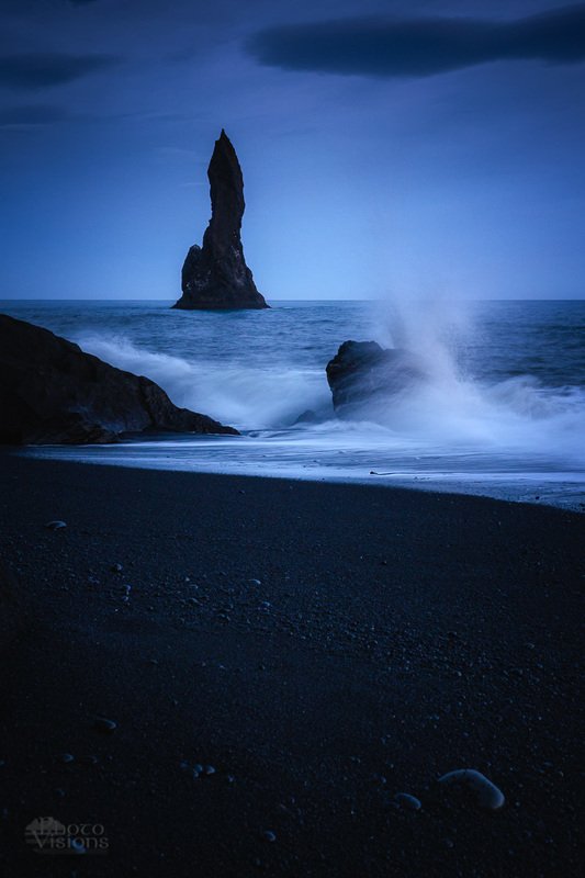 reynisfjara,iceland,beach,wave,sea,night,summer,blue hour, Night on Reynisfjara, IS фото превью