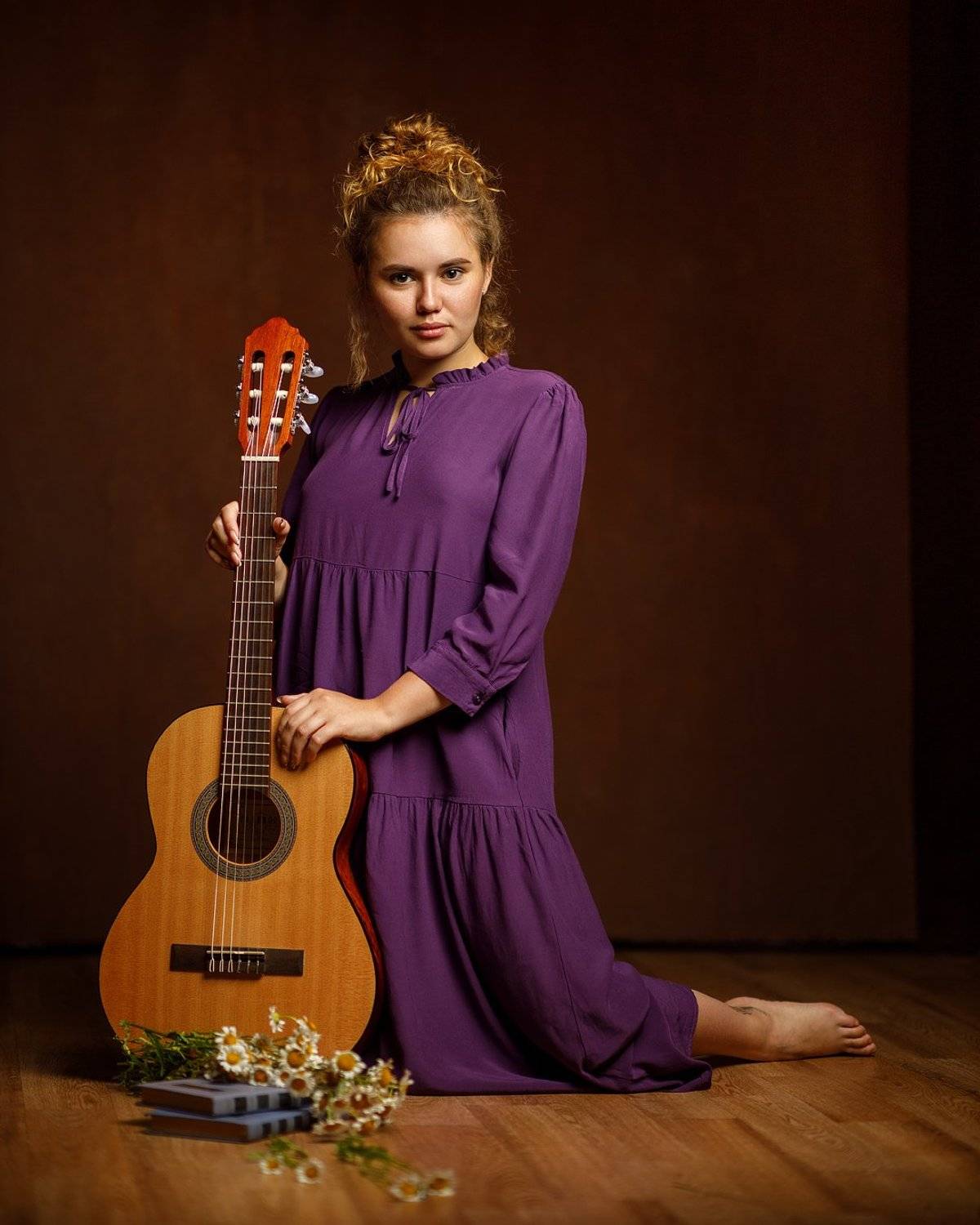 девушка взгляд портрет студия гитара, Ксения Сергеева