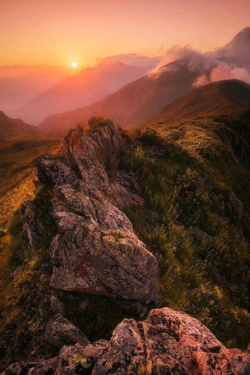 закат, лето, горы, кавказ, пейзаж, красная поляна, сочи, кавказский заповедник, Tania Leschinskaya