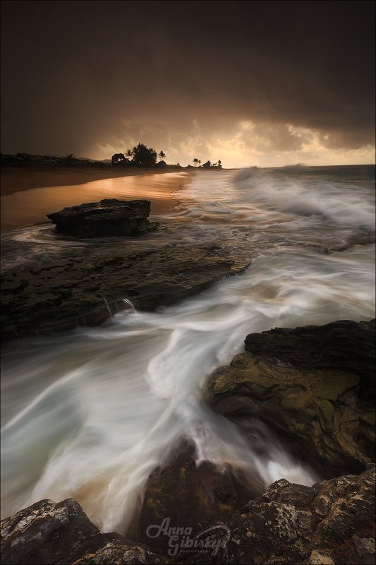 гавайи, оаху, остров, морской пейзаж, фототур, пшишылны, океан Штормовое утро фото превью