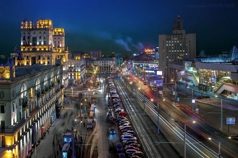 беларусь, город, минск, вечер, фотосфера-минск До отправленья поезда… фото превью