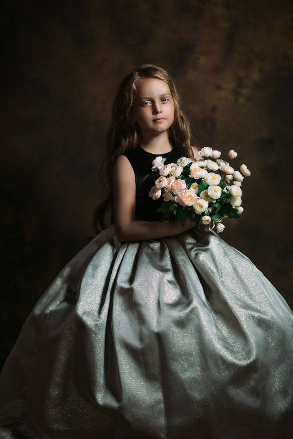 девочка, портрет, кудри, волосы, girl, portrait, hair, цветы, flowers, Вероника Баласюк