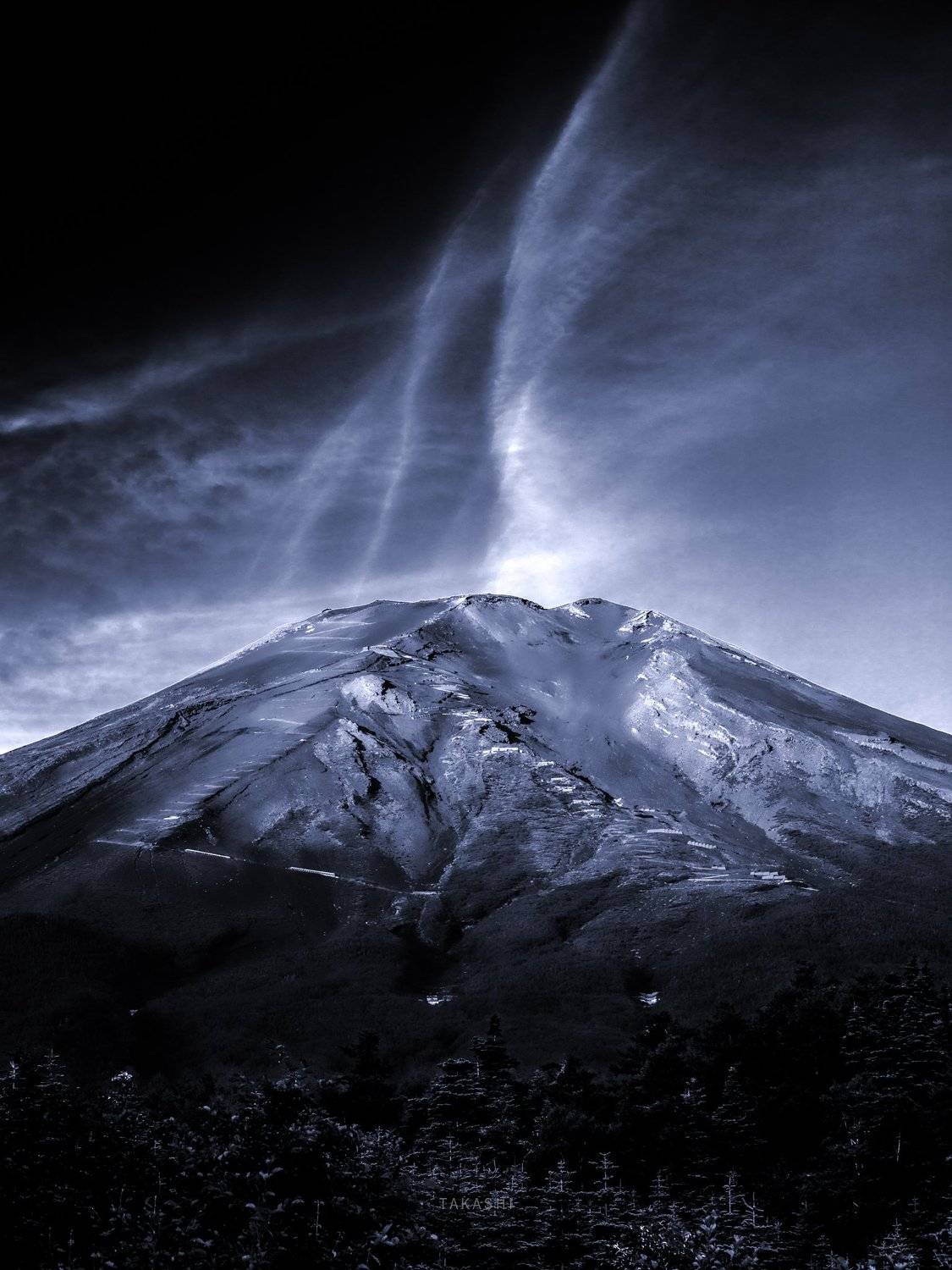 Fuji,Japan,mountain,clouds,morning,, Takashi