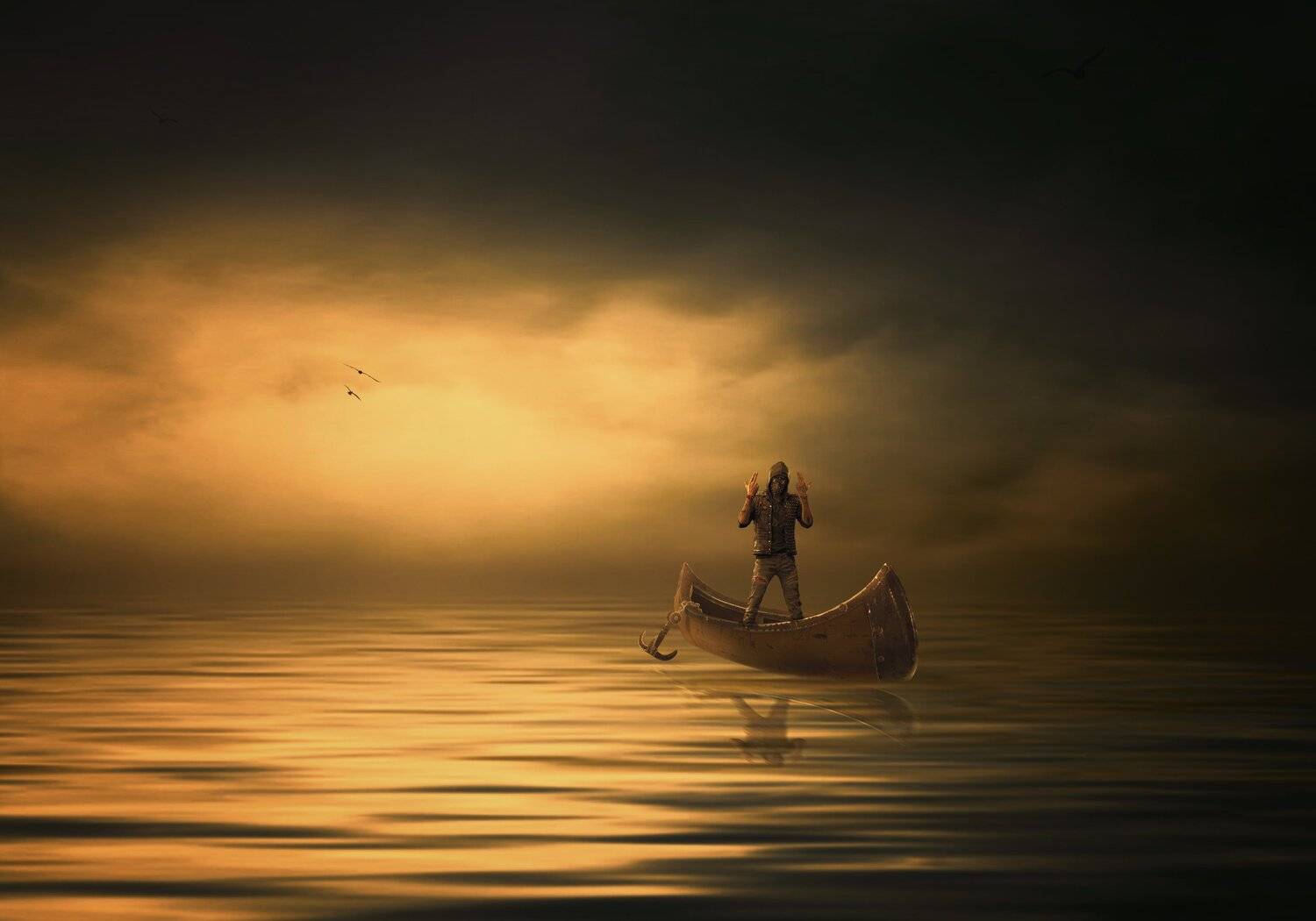 океан. облака. лодка, Sergii Vidov