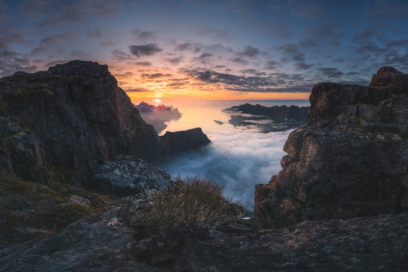 senja, norway, sunset, mountains Senja фото превью