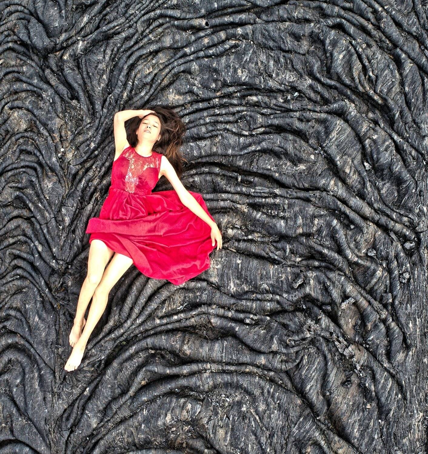 лава, платье, девушка, вулкан, толбачик, камчатка, Karasev Pavel