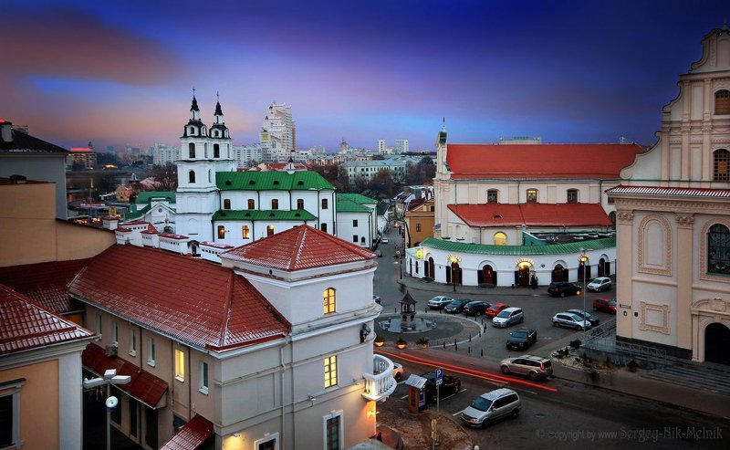беларусь, город, минск, вечер, фотосфера-минск Сердце старого города фото превью