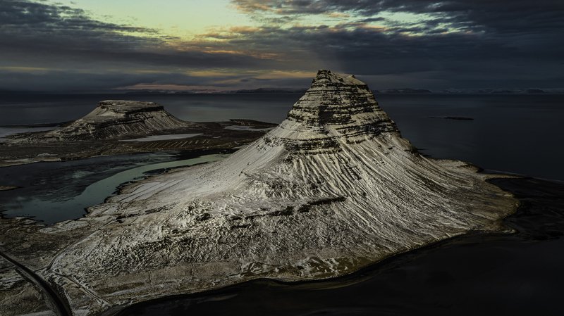 аэрофотосъёмка,пейзаж,iceland, Kirkjufell фото превью