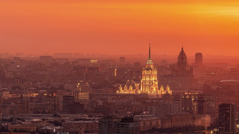 sunrise, moscow, city, russia, architecture, москва, город, рассвет, москва, гостиница Рассвет фото превью
