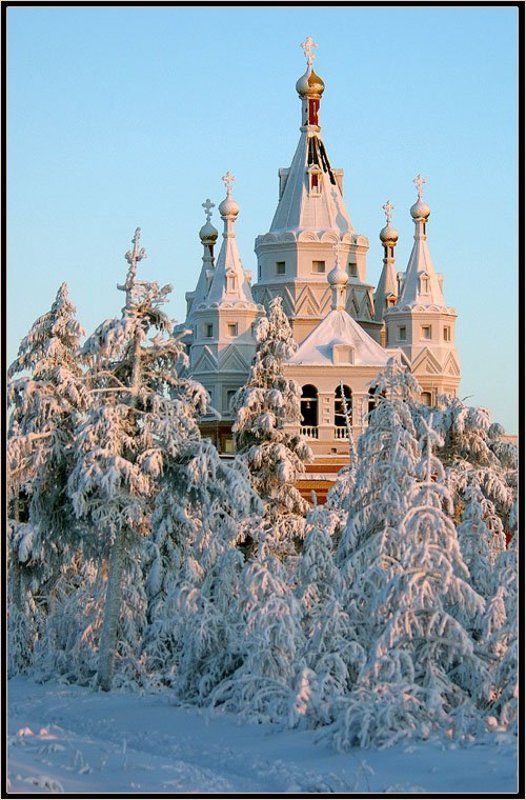 храм, мороз, зима Февральские морозы фото превью