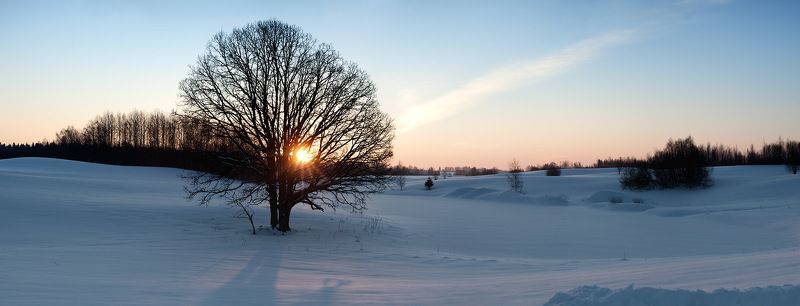 Зимний рассвет фото превью