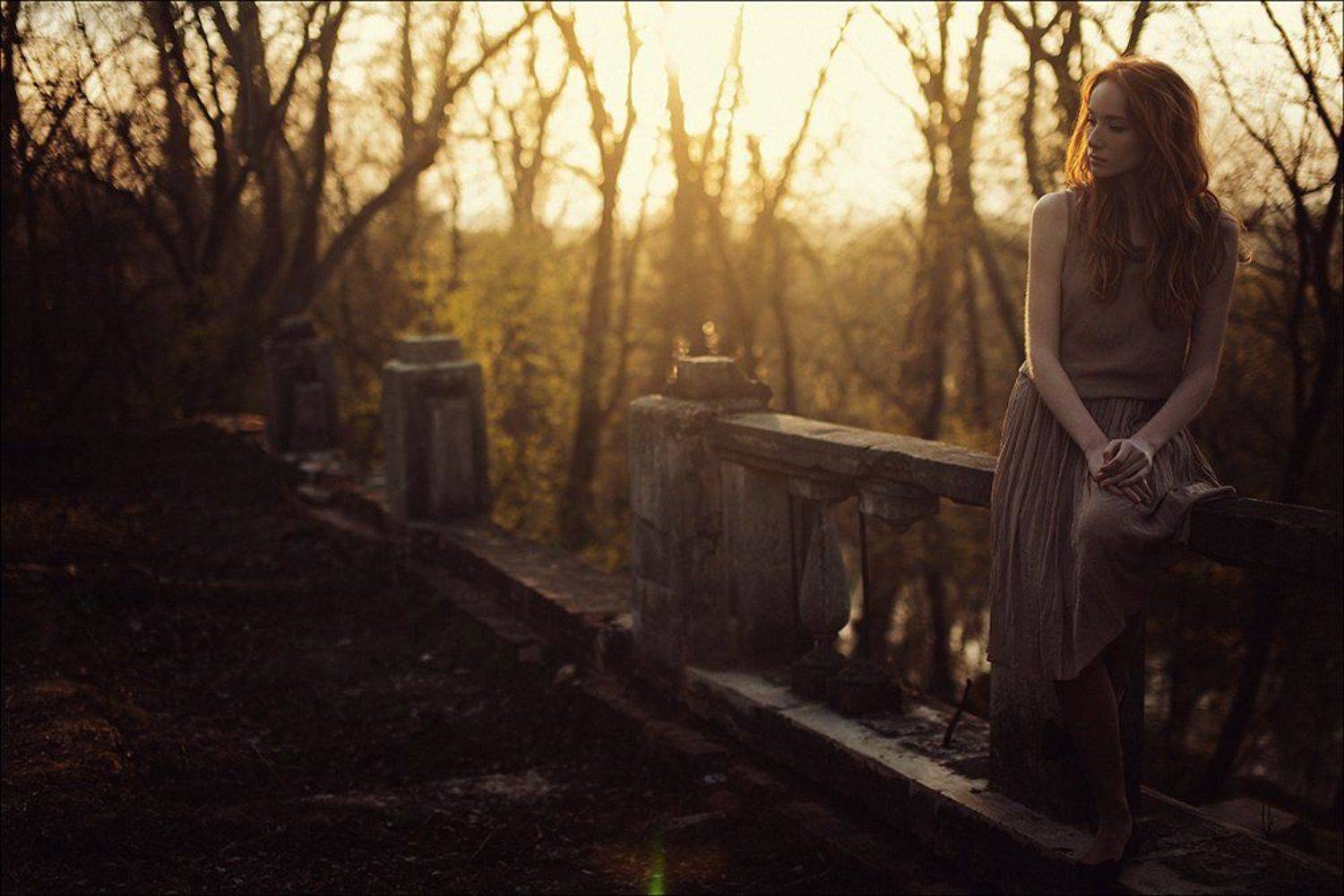 portrait, sun, girl, yellow, Данила Лопаткин