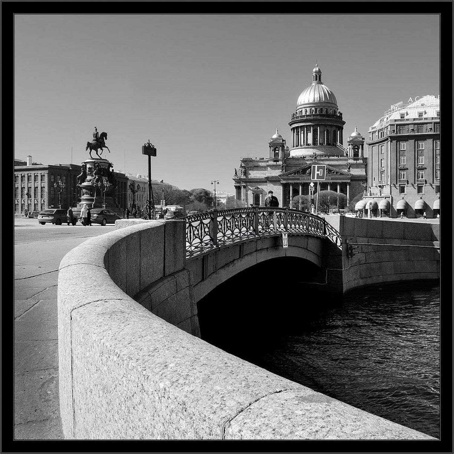 петербург, центр, исакий, синий мост, чб, квадрат, Kirill Shapovalov