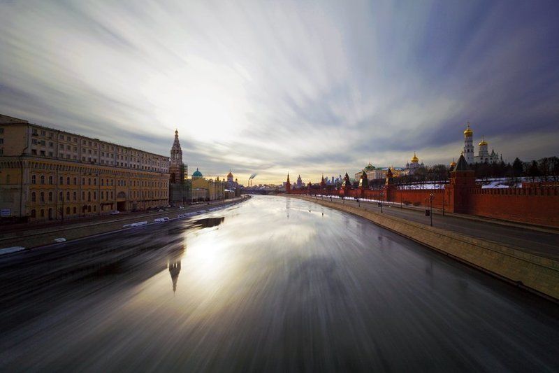 long exposure, moscow, выдержка, движение, длинная выдержка, лед, москва, москва-река, россия Москва фото превью