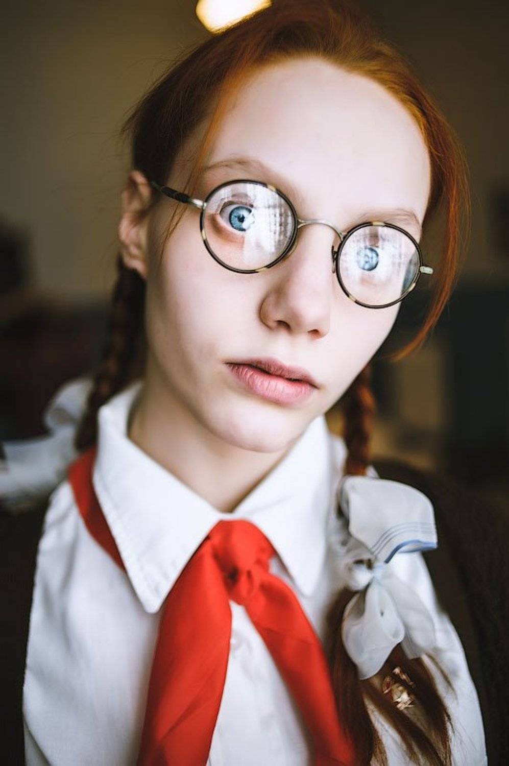 young, girl, очки, галстук, пионер, октябрёнок, девочка, Роук Антон