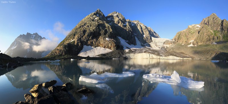 аманауз, кавказ, ледник Утро в горах фото превью