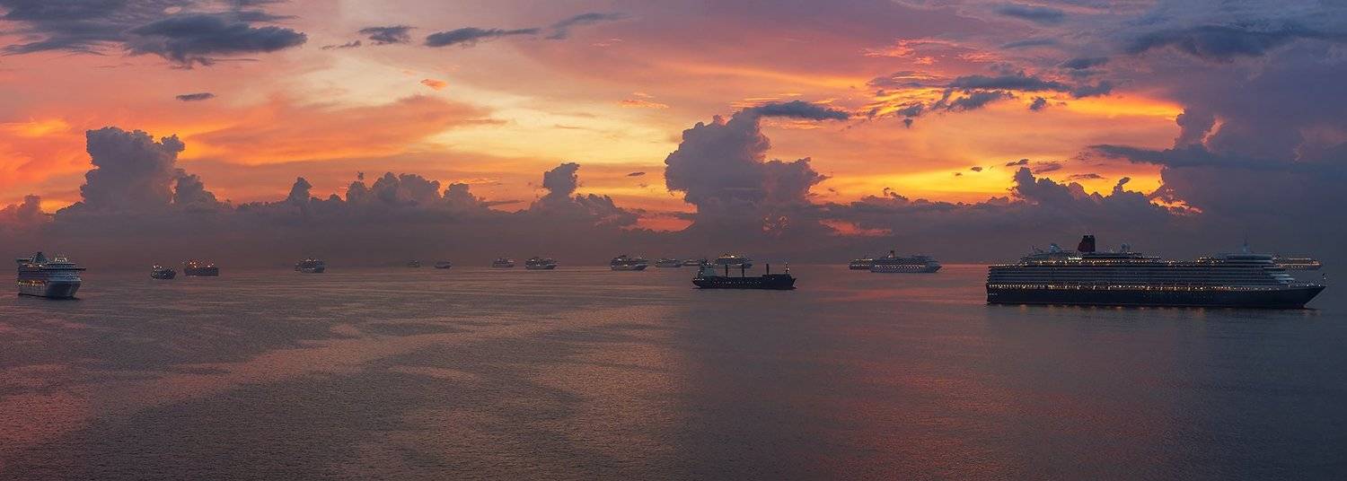 sea , sunset , sky , cruise ships , princess cruise , trip , tourism , cruise, Aleksandr