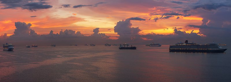 sea , sunset , sky , cruise ships , princess cruise , trip , tourism , cruise  фото превью