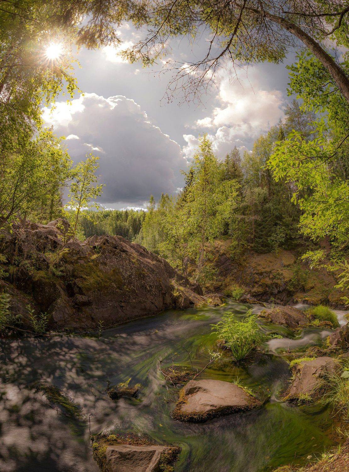 природа, Карелия, водопад, вершина, пейзаж, лето, Рустам Афлятунов