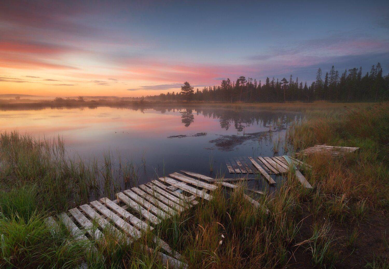 пейзаж,хибины,россия,апатиты,мурманская область,отражение,озеро,лес,туман,кольский,север, Виталий Истомин