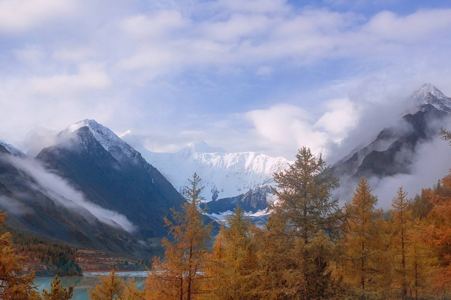 гора, ледник,белуха, горныйалтай, осень, туман,, Сергей Кузнецов