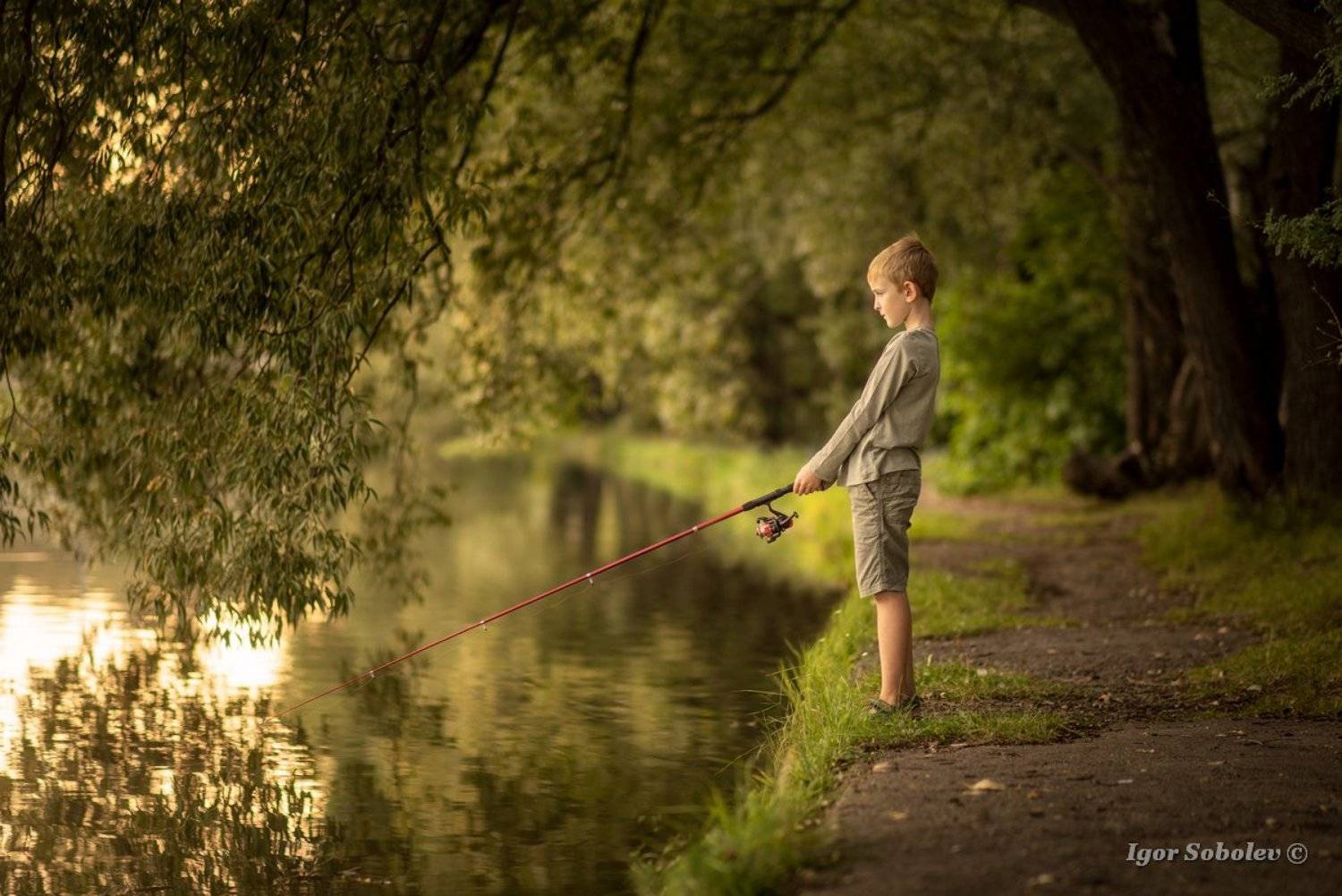 портрет, мальчик, рыбалка, рыболов, Игорь Соболев