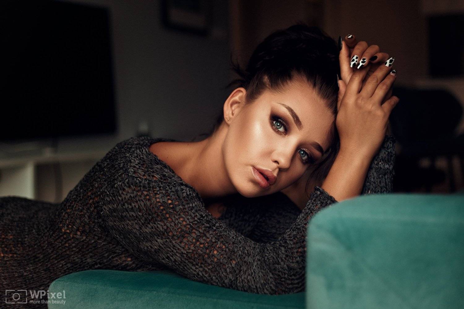 portrait women brunette eyes, Wojtek Polaczkiewicz